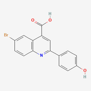 molecular formula C16H10BrNO3 B1269682 6-溴-2-(4-羟基苯基)喹啉-4-羧酸 CAS No. 351443-08-8