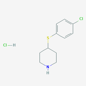 molecular formula C11H15Cl2NS B012697 4-((4-氯苯基)硫)哌啶盐酸盐 CAS No. 101798-64-5