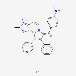 Imidazo(4,5-g)indolizin-6-ium, 3,7-dihydro-2,3-dimethyl-7-((4-(dimethylamino)phenyl)methylene)-8,9-diphenyl-, iodide