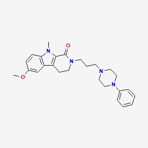 1H-Pyrido(3,4-b)indol-1-one, 2,3,4,9-tetrahydro-6-methoxy-9-methyl-2-(3-(4-phenyl-1-piperazinyl)propyl)-