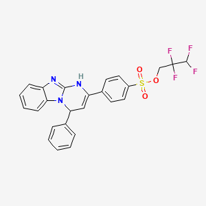 Benzenesulfonic acid, 4-(4-phenyl-1,4-dihydropyrimido(1,2-a)benzimidazol-2-yl)-, 2,2,3,3-tetrafluoropropyl ester