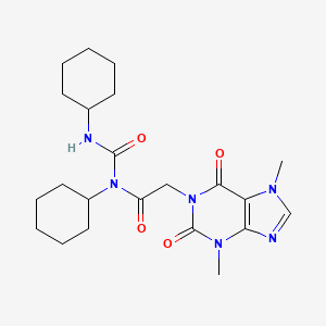 1H-Purine-7-acetamide, 2,3,6,7-tetrahydro-N-cyclohexyl-N-((cylohexylamino)carbonyl)-3,7-dimethyl-2,6-dioxo-