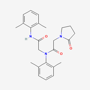 1-Pyrrolidineacetamide, N-(2,6-dimethylphenyl)-N-(2-((2,6-dimethylphenyl)amino)-2-oxoethyl)-2-oxo-