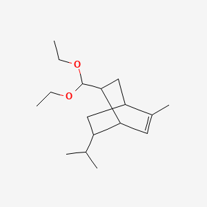 molecular formula C17H30O2 B12697294 5-(Diethoxymethyl)-2-methyl-8-(1-methylethyl)bicyclo(2.2.2)oct-2-ene CAS No. 84963-24-6