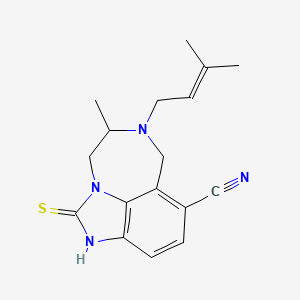 Imidazo(4,5,1-jk)(1,4)benzodiazepine-8-carbonitrile, 1,2,4,5,6,7-hexahydro-5-methyl-6-(3-methyl-2-butenyl)-2-thioxo-