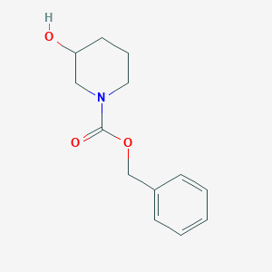 molecular formula C13H17NO3 B1269754 苯甲酸苄酯-3-羟基哌啶-1-甲酯 CAS No. 95798-22-4
