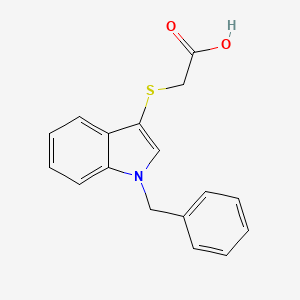 molecular formula C17H15NO2S B1269778 乙酸，2-[[1-(苯甲基)-1h-吲哚-3-基]硫代]- CAS No. 524035-97-0