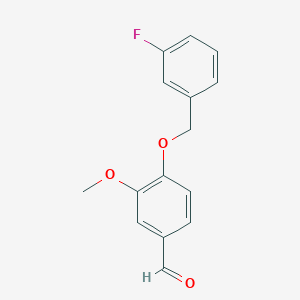molecular formula C15H13FO3 B1269839 4-[(3-Fluorobenzyl)oxy]-3-methoxybenzaldehyde CAS No. 428473-74-9
