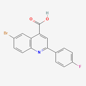 molecular formula C16H9BrFNO2 B1269875 6-溴-2-(4-氟苯基)喹啉-4-羧酸 CAS No. 391-23-1