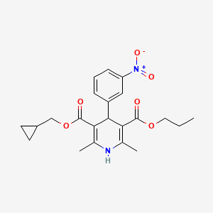 3,5-Pyridinedicarboxylic acid, 1,4-dihydro-2,6-dimethyl-4-(3-nitrophenyl)-, cyclopropylmethyl propyl ester