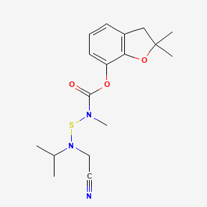 Carbamic acid, (((cyanomethyl)(1-methylethyl)amino)thio)methyl-, 2,3-dihydro-2,2-dimethyl-7-benzofuranyl ester