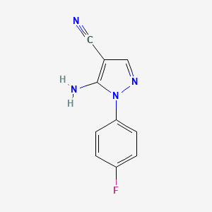 molecular formula C10H7FN4 B1269925 5-amino-1-(4-fluorophenyl)-1H-pyrazole-4-carbonitrile CAS No. 51516-70-2
