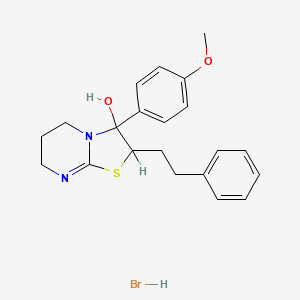 5H-Thiazolo(3,2-a)pyrimidin-3-ol, 2,3,6,7-tetrahydro-3-(4-methoxyphenyl)-2-(2-phenylethyl)-, monohydrobromide