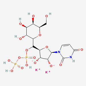 molecular formula C15H22K2N2O17P2 B12699597 Uridine 5'-(trihydrogen diphosphate), mono-alpha-D-galactopyranosyl ester, dipotassium salt CAS No. 94481-69-3