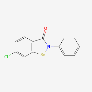 molecular formula C13H8ClNOSe B12699621 1,2-Benzisoselenazol-3(2H)-one, 6-chloro-2-phenyl- CAS No. 81744-06-1