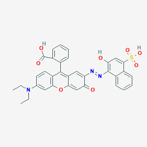 molecular formula C34H27N3O8S B12699625 2-[6-(Diethylamino)-2-[(2-hydroxy-4-sulpho-1-naphthyl)azo]-3-oxo(3h)-xanthen-9-yl]benzoic acid CAS No. 85153-21-5