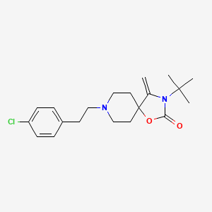 molecular formula C20H27ClN2O2 B12699631 1-Oxa-3,8-diazaspiro(4.5)decan-2-one, 8-(2-(4-chlorophenyl)ethyl)-3-(1,1-dimethylethyl)-4-methylene- CAS No. 134069-84-4