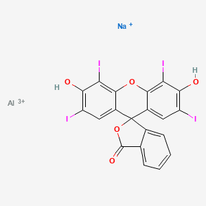 molecular formula C20H8AlI4NaO5+4 B12699641 2-(3,6-Dihydroxy-2,4,5,7-tetraiodoxanthen-9-yl)benzoic acid, aluminium sodium salt CAS No. 84501-53-1