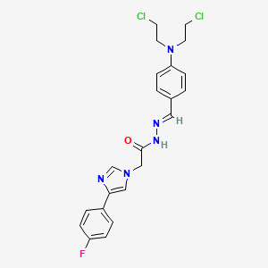 1H-Imidazole-1-acetic acid, 4-(4-fluorophenyl)-, ((4-(bis(2-chloroethyl)amino)phenyl)methylene)hydrazide