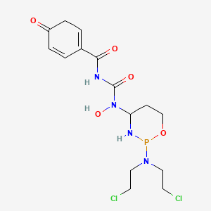 Benzamide, N-(((2-(bis(2-chloroethyl)amino)tetrahydro-2H-1,3,2-oxazaphosphorin-4-yl)hydroxyamino)carbonyl)-, P-oxide