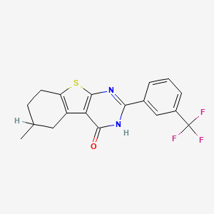 (1)Benzothieno(2,3-d)pyrimidin-4(1H)-one, 5,6,7,8-tetrahydro-6-methyl-2-(3-(trifluoromethyl)phenyl)-