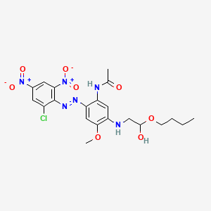 molecular formula C21H25ClN6O8 B12699751 N-[5-[(2-Butoxy-2-hydroxyethyl)amino]-2-[(2-chloro-4,6-dinitrophenyl)azo]-4-methoxyphenyl]acetamide CAS No. 85409-73-0