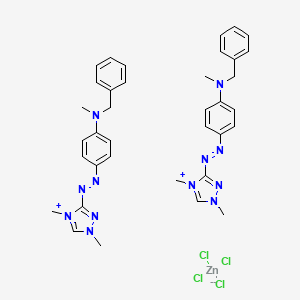 molecular formula C36H42Cl4N12Zn B12699795 Bis(3-((4-(benzylmethylamino)phenyl)azo)-1,4-dimethyl-1H-1,2,4-triazolium) tetrachlorozincate(2-) CAS No. 84000-94-2