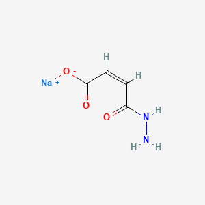 molecular formula C4H5N2NaO3 B12699805 Maleic acid, monohydrazide, monosodium salt CAS No. 7417-36-9