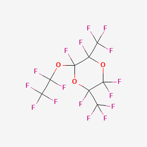 molecular formula C8F16O3 B12699828 2,2,3,5,6-Pentafluoro-5-(pentafluoroethoxy)-3,6-bis(trifluoromethyl)-1,4-dioxane CAS No. 84041-66-7