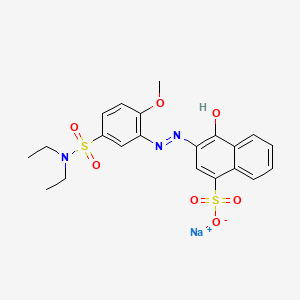 molecular formula C21H22N3NaO7S2 B12699835 Sodium 3-((5-((diethylamino)sulphonyl)-2-methoxyphenyl)azo)-4-hydroxynaphthalene-1-sulphonate CAS No. 85721-12-6