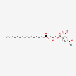 molecular formula C30H46O9 B12699846 1-(2-Hydroxy-3-((1-oxooctadecyl)oxy)propyl) dihydrogen benzene-1,2,4-tricarboxylate CAS No. 85098-97-1