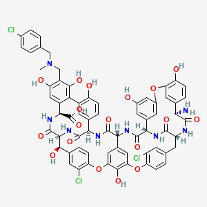 (1S,2R,19R,22S,34S,37R,40R,52S)-22-amino-5,15-dichloro-48-[[(4-chlorophenyl)methyl-methylamino]methyl]-2,26,31,44,47,49,64-heptahydroxy-21,35,38,54,56,59-hexaoxo-7,13,28-trioxa-20,36,39,53,55,58-hexazaundecacyclo[38.14.2.23,6.214,17.219,34.18,12.123,27.129,33.141,45.010,37.046,51]hexahexaconta-3,5,8,10,12(64),14,16,23(61),24,26,29(60),30,32,41(57),42,44,46,48,50,62,65-henicosaene-52-carboxylic acid