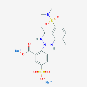 molecular formula C18H22N4Na2O7S2 B12699868 Disodium 2-(3-(5-((dimethylamino)sulphonyl)-2-methylphenyl)-1-ethyltriazen-2-yl)-5-sulphonatobenzoate CAS No. 83249-45-0