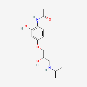 molecular formula C14H22N2O4 B12699902 Acetamide, N-(2-hydroxy-4-(2-hydroxy-3-((1-methylethyl)amino)propoxy)phenyl)- CAS No. 27974-42-1