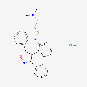 molecular formula C26H28ClN3O B12699913 8H-Dibenzo(b,f)isoxazolo(4,5-d)azepine, 3a,12b-dihydro-8-(3-(dimethylamino)propyl)-3-phenyl-, hydrochloride CAS No. 90358-78-4