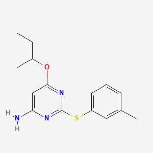 molecular formula C15H19N3OS B12699935 6-sec-Butoxy-2-m-tolylsulfanyl-pyrimidin-4-ylamine CAS No. 284681-46-5