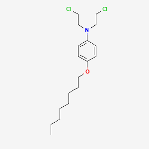 molecular formula C18H29Cl2NO B12699940 Benzenamine, N,N-bis(2-chloroethyl)-4-(octyloxy)- CAS No. 82894-37-9