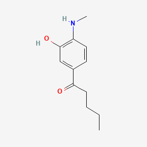 molecular formula C12H17NO2 B12699973 1-Pentanone, 1-(3-hydroxy-4-(methylamino)phenyl)- CAS No. 135420-18-7