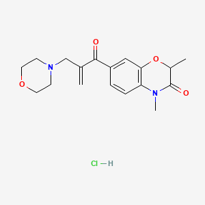 molecular formula C18H23ClN2O4 B12699977 2H-1,4-Benzoxazin-3(4H)-one, 2,4-dimethyl-7-(4-morpholinylmethyl)-1-oxo-2-propenyl)-, monohydrochloride CAS No. 136629-00-0