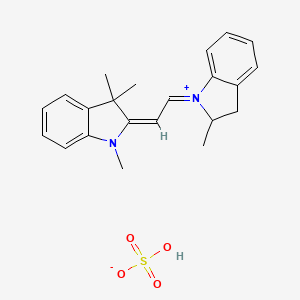 molecular formula C22H25N2.HO4S<br>C22H26N2O4S B12699980 2-(2-(2,3-Dihydro-2-methyl-1H-indol-1-yl)vinyl)-1,3,3-trimethyl-3H-indolium hydrogen sulphate CAS No. 83949-79-5