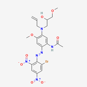 molecular formula C22H25BrN6O8 B12700005 N-(2-((2-Bromo-4,6-dinitrophenyl)azo)-5-((2-hydroxy-3-methoxypropyl)allylamino)-4-methoxyphenyl)acetamide CAS No. 94157-90-1