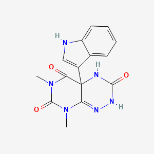 Pyrimido(5,4-e)-1,2,4-triazine-3,5,7(6H)-trione, 2,4,4a,8-tetrahydro-6,8-dimethyl-4a-(1H-indol-3-yl)-