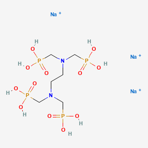 molecular formula C6H20N2Na3O12P4+3 B12700035 Trisodium pentahydrogen (ethane-1,2-diylbis(nitrilobis(methylene)))tetrakisphosphonate CAS No. 29462-95-1