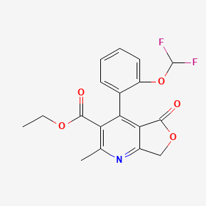 Furo(3,4-b)pyridine-3-carboxylic acid, 5,7-dihydro-4-(2-(difluoromethoxy)phenyl)-2-methyl-5-oxo-, ethyl ester