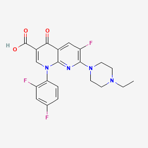 1,8-Naphthyridine-3-carboxylic acid, 1-(2,4-difluorophenyl)-7-(4-ethyl-1-piperazinyl)-6-fluoro-1,4-dihydro-4-oxo-