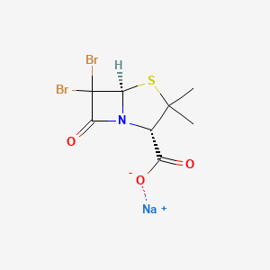 Sodium (2S-cis)-6,6-dibromo-3,3-dimethyl-7-oxo-4-thia-1-azabicyclo(3.2.0)heptane-2-carboxylate