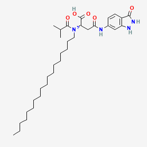 molecular formula C33H54N4O5 B12700146 N-(2,3-Dihydro-3-oxo-1H-indazol-6-yl)-N2-(2-methylpropionyl)-N2-octadecyl-L-asparagine CAS No. 34922-45-7