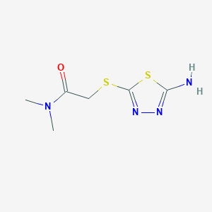 molecular formula C6H10N4OS2 B1270015 2-[(5-AMINO-1,3,4-THIADIAZOL-2-YL)THIO]-N,N-DIMETHYLACETAMIDE CAS No. 296879-33-9