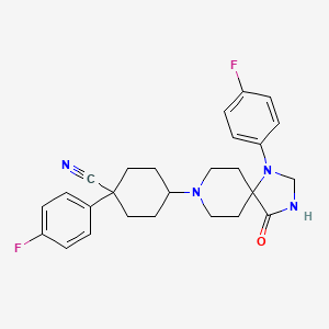 cis-1-(4-Fluorophenyl)-4-(1-(4-fluorophenyl)-4-oxo-1,3,8-triazaspiro(4.5)dec-8-yl)cyclohexanecarbonitrile