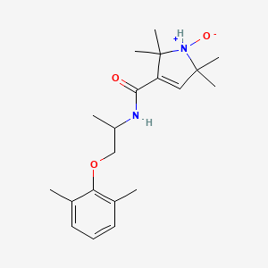 molecular formula C20H30N2O3 B12700204 1H-Pyrrole-3-carboxamide, 2,5-dihydro-N-(2-(2,6-dimethylphenoxy)-1-methylethyl)-2,2,5,5-tetramethyl-, 1-oxide CAS No. 102132-42-3